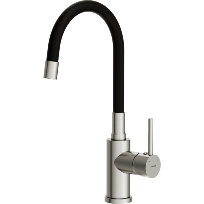 Смеситель CERSANIT для кухни MELAR однорычажный с гибким изливом, никель 68235