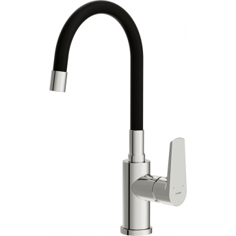 Смеситель CERSANIT для кухни MODUO однорычажный с гибким изливом, хром Смеситель CERSANIT для кухни MODUO однорычажный с гибким изливом, хром