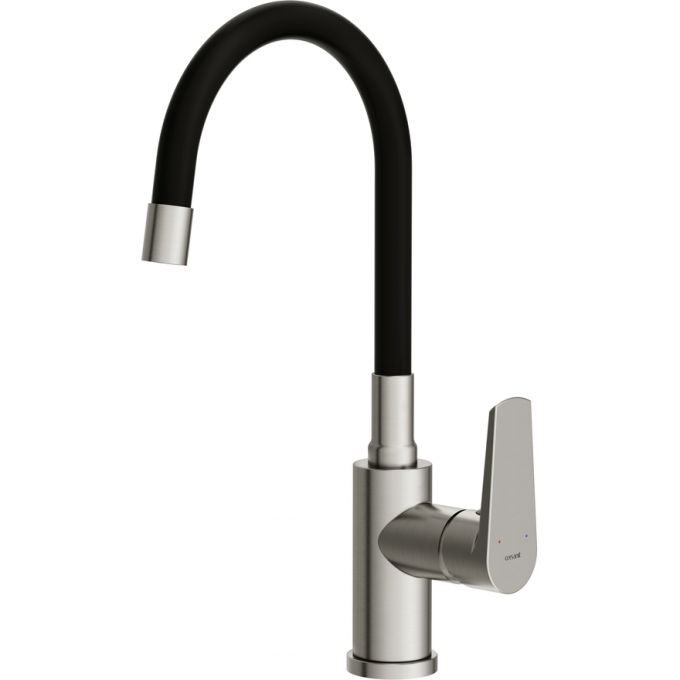 Смеситель CERSANIT для кухни MODUO однорычажный с гибким изливом, никель 68231