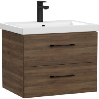 Тумба под раковину CERSANIT LARA 69158, 60 см, подвесная, орех табак